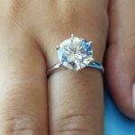 Huge 3.00CT Solitaire Round Cut Diamond Wedding Engagement Ring 14k White Gold