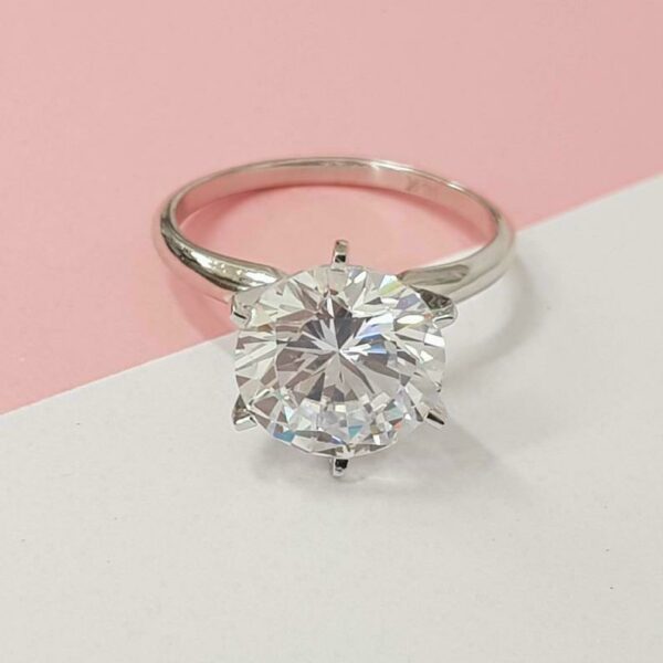 Huge 3.00CT Solitaire Round Cut Diamond Wedding Engagement Ring 14k White Gold