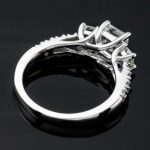 2.78 CT Princess Cut 3 Stone Diamond With Accents Engagement Ring 14k White Gold