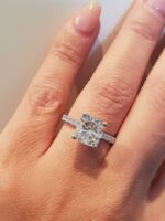 2.35 Ct Cushion Cut Solitaire With Accent Diamond Engagement Ring Solid 14k Gold