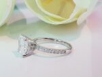 2.35 Ct Cushion Cut Solitaire With Accent Diamond Engagement Ring Solid 14k Gold