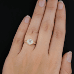Art Deco Style 2.38 Carat Brilliant Cut Diamond Engagement Ring 14k Yellow Gold Plated