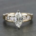 1.88 CT Marquise Diamond Solitaire Channel Set Engagement Ring 14k Yellow Gold Finish