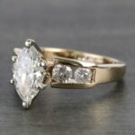 1.88 CT Marquise Diamond Solitaire Channel Set Engagement Ring 14k Yellow Gold Finish