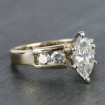 1.88 CT Marquise Diamond Solitaire Channel Set Engagement Ring 14k Yellow Gold Finish