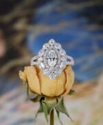 2.50 Ctw White Marquise Cut Diamond Best Engagement Ring 925 Sterling Silver