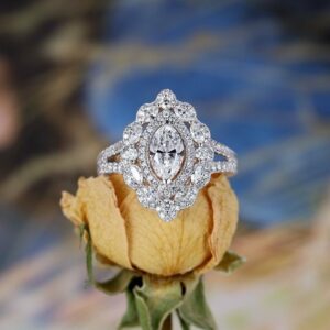 2.50 Ctw White Marquise Cut Diamond Best Engagement Ring 925 Sterling Silver