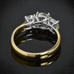 2.50 Ctw Round Diamond Solitaire 3 Stone Engagement Ring 14k Yellow Gold