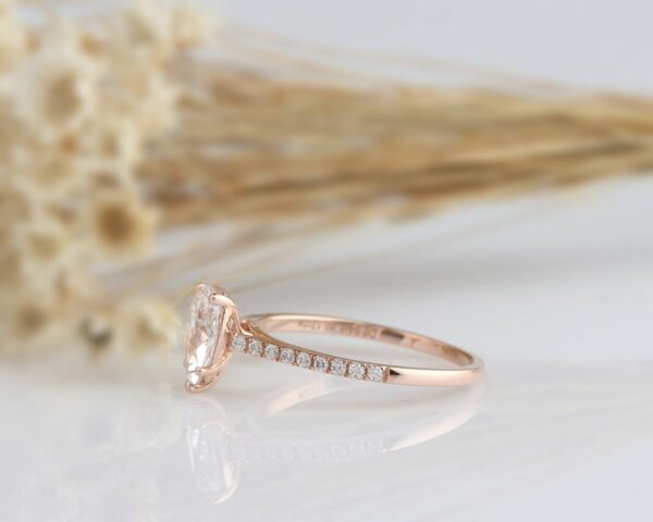 1.80 Ctw Mini Pear Shape Solitaire Diamond Engagement Ring 10k Rose Gold