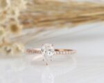 1.80 Ctw Mini Pear Shape Solitaire Diamond Engagement Ring 10k Rose Gold