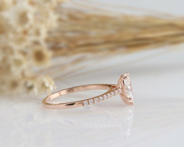 1.80 Ctw Mini Pear Shape Solitaire Diamond Engagement Ring 10k Rose Gold