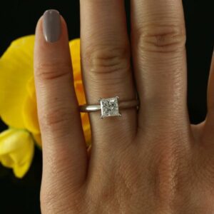 1.50 Ctw Princess VVS1 Diamond Solitaire Engagement Ring Proposal Ring 925 Silver