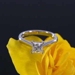 1.50 Ctw Princess VVS1 Diamond Solitaire Engagement Ring Proposal Ring 925 Silver