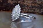 2.Ctw Pear Shape White Diamond Double Halo Antique Engagement Ring 14k Gold Plated