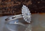 2.Ctw Pear Shape White Diamond Double Halo Antique Engagement Ring 14k Gold Plated