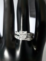 2.53 CT Unique Princess Cut Diamond With Channel Set Engagement Ring Set 14k White Gold