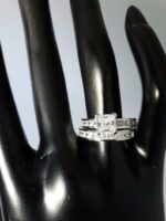 2.53 CT Unique Princess Cut Diamond With Channel Set Engagement Ring Set 14k White Gold