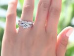 2.53 CT Unique Princess Cut Diamond With Channel Set Engagement Ring Set 14k White Gold