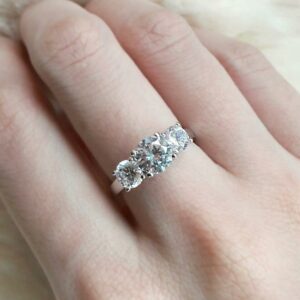 Huge 2.50Ct Excellent Cut Round Diamond Engagement Ring 10k White Gold