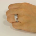 2.60 Ctw Princess Cut White Diamond 3 Shank Engagement Ring 14k White Gold