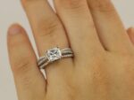 2.60 Ctw Princess Cut White Diamond 3 Shank Engagement Ring 14k White Gold