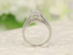 2.60 Ctw Princess Cut White Diamond 3 Shank Engagement Ring 14k White Gold