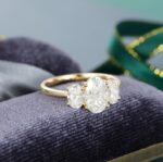 3 Stone 2.50Ctw Oval Cut White Diamond Wedding Engagement Ring Real 14k Yellow Gold
