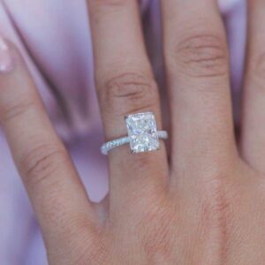 2.70 Ctw White Radiant Cut Diamond Solitaire Engagement Ring 925 Sterling Silver
