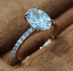 3.Carat Oval Cut White Diamond Solitaire Engagement Ring Solid 10k Rose Gold