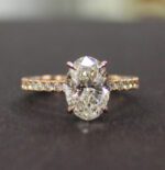 3.Carat Oval Cut White Diamond Solitaire Engagement Ring Solid 10k Rose Gold