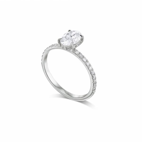 1.88 Ct Forever One Oval Cut Brilliant Diamond Proposal Ring Engagement Ring 925 Silver