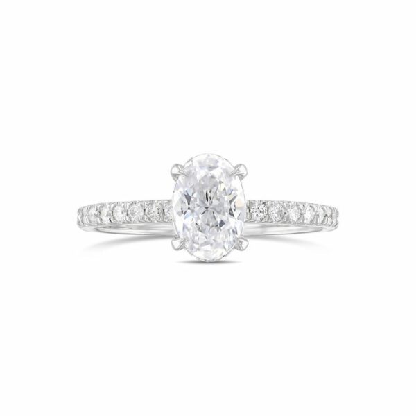 1.88 Ct Forever One Oval Cut Brilliant Diamond Proposal Ring Engagement Ring 925 Silver