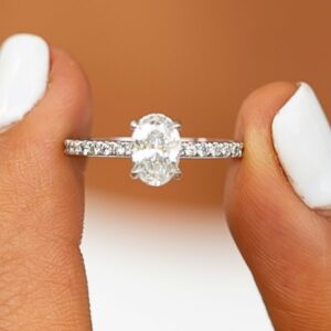 1.88 Ct Forever One Oval Cut Brilliant Diamond Proposal Ring Engagement Ring 925 Silver