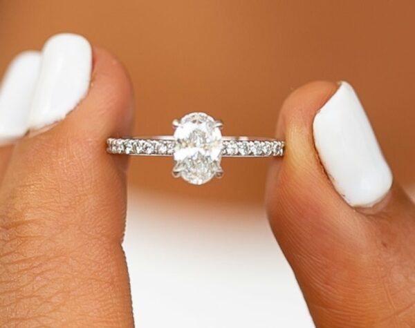1.88 Ct Forever One Oval Cut Brilliant Diamond Proposal Ring Engagement Ring 925 Silver