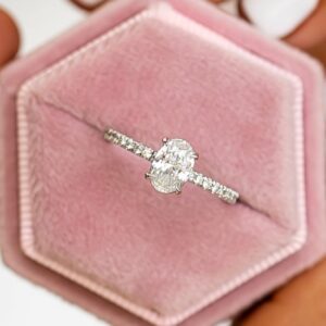1.88 Ct Forever One Oval Cut Brilliant Diamond Proposal Ring Engagement Ring 925 Silver