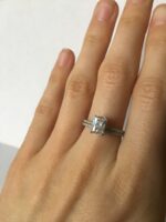 2.60 Ctw Radiant Cut Diamond Solitaire Engagement Ring Set 14k Gold Plated