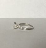 2.60 Ctw Radiant Cut Diamond Solitaire Engagement Ring Set 14k Gold Plated