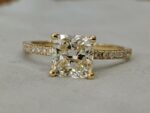 Cushion 2.00Carat White Diamond Engagement Ring Solid 10k Yellow Gold