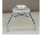 2.50 Ctw White Cushion Cut Diamond Double Halo Engagement Ring 925 Sterling Silver
