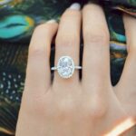 2.60 Ctw Oval Cut Brilliant Diamond Halo Wedding Engagement Ring 10k White Gold