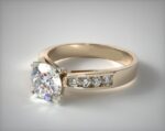 2.40 Ctw Solitaire Cushion Cut Diamond With Round Channel Set Engagement Ring 14k Yellow Gold