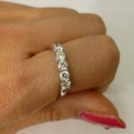 Unique 5 Stone 2.18Ctw Brilliant Cut Round Diamond Wedding Ring 14k White Gold