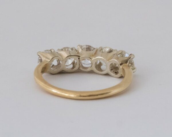 2.00 Carat Brilliant Cut Diamond 5 Stone Anniversary Wedding Ring 14k Yellow Gold Over