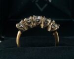 2.00 Carat Brilliant Cut Diamond 5 Stone Anniversary Wedding Ring 14k Yellow Gold Over