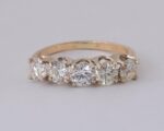 2.00 Carat Brilliant Cut Diamond 5 Stone Anniversary Wedding Ring 14k Yellow Gold Over