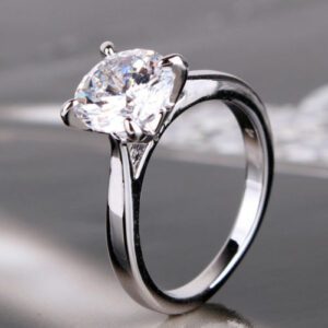 2.50 CT Excellent Cut Round Diamond Solitaire Engagement Ring Solid 14k White Gold