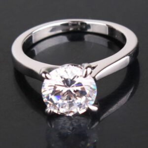 2.50 CT Excellent Cut Round Diamond Solitaire Engagement Ring Solid 14k White Gold