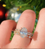 3.00 Ctw Oval Cut Diamond Luxury Engagement Ring Bridal Sets 14k Yellow Gold