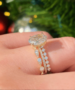3.00 Ctw Oval Cut Diamond Luxury Engagement Ring Bridal Sets 14k Yellow Gold