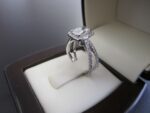 2.90 Ctw White Radiant Diamond Halo With Cross Accent Engagement Ring 14k White Gold